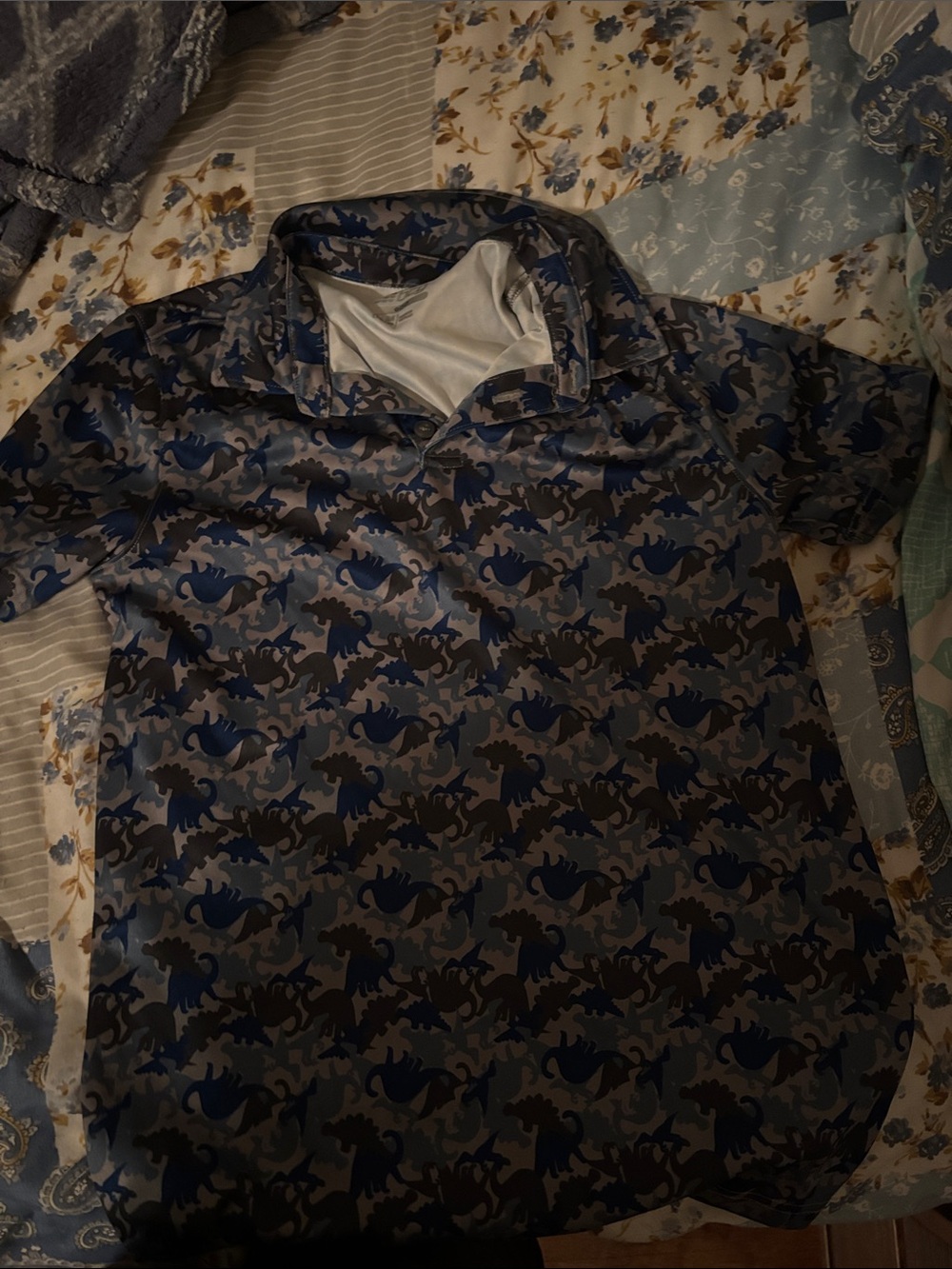 bcg Boys' Blue and Gray Camo Polo Shirt